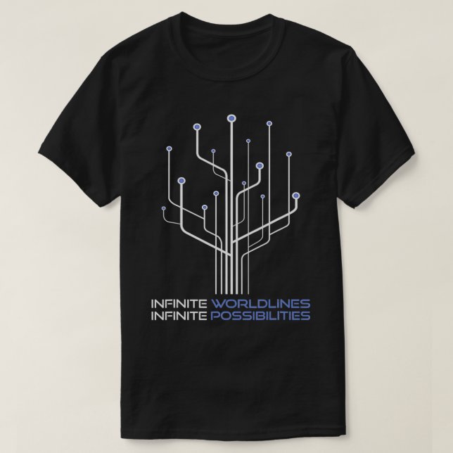 Camiseta Infinite Wordlines Time Traveller Time Machine Tim (Frente do Design)