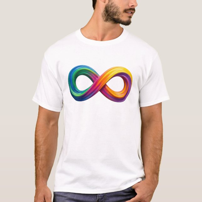 Camiseta Infinito Arco-Íris Colorido (Frente)
