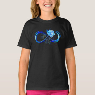 Camiseta Infinito brilhante com rosa azul