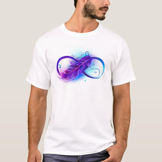 Camiseta Infinito com Pena Roxa (Frente)