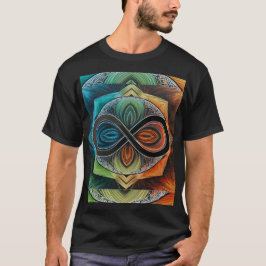 Camiseta Infinity Mandala African Tribal Mask Abstrato