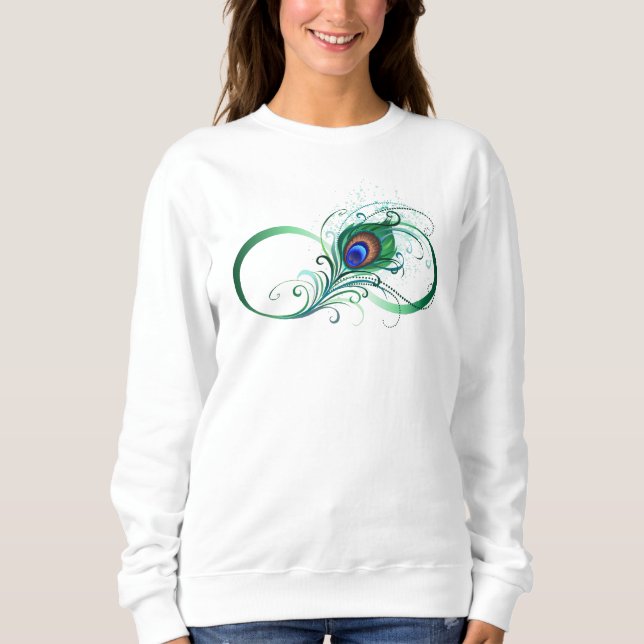 Camiseta Infinity Symbol with Peacock Feather (Frente)