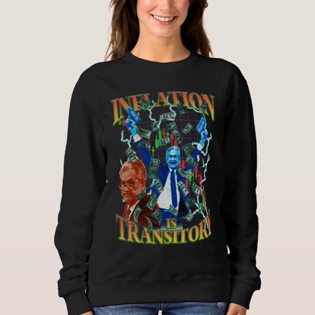 Camiseta Inflação é Transitória Estilo de Merch Bootleg 90s (Frente)