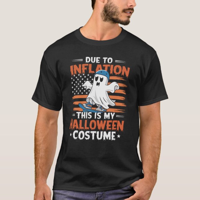 Camiseta Inflação Engraçada Fantasma de Halloween Spooky (Frente)