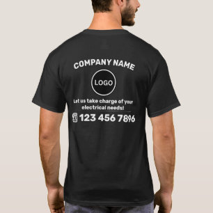 Camiseta Informações de Contato da Empresa Logotipo Empresa