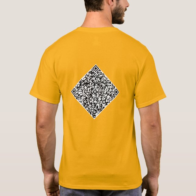Camiseta Informações de Scan de Código QR Personalizado Esc (Verso)