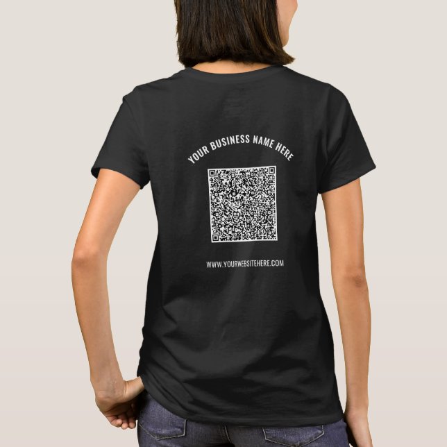 Camiseta Informações de verificação de código QR Texto pers (Verso)