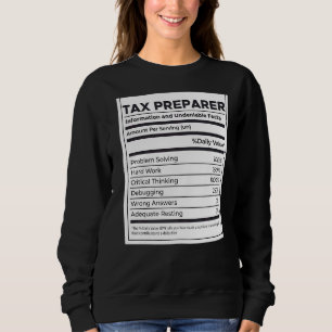 Camiseta Informações Nutricionais do Preparador de Imposto