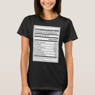 Camiseta Informações sobre nutrição coreógrafos