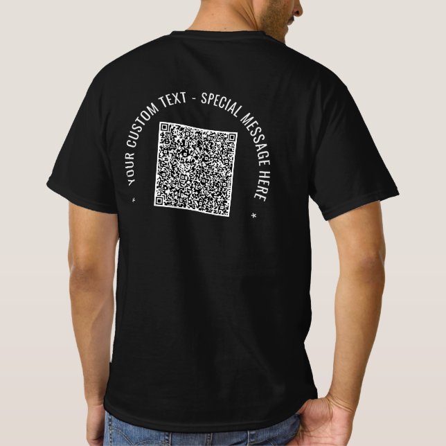 Camiseta Informações sobre o código QR Texto personalizado  (Verso)