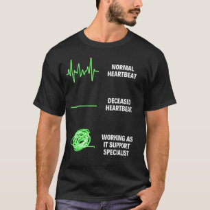 Camiseta Informações sobre o computador do trabalhador do E