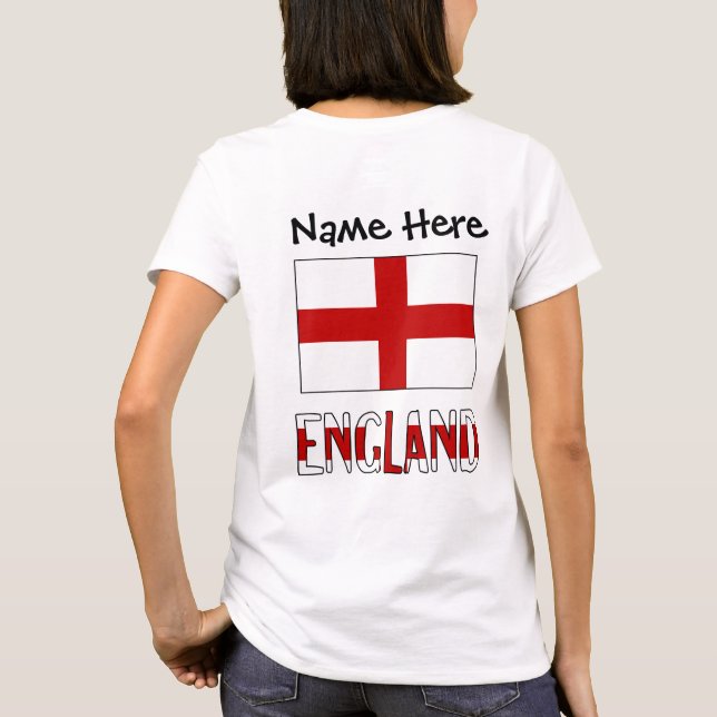 Camiseta Inglaterra e Bandeira Inglesa Personalizada  (Verso)