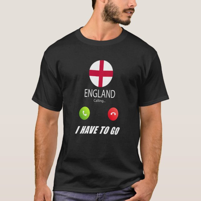 Camiseta Inglaterra Flag Souvenir Inglaterra Está Chamando  (Frente)