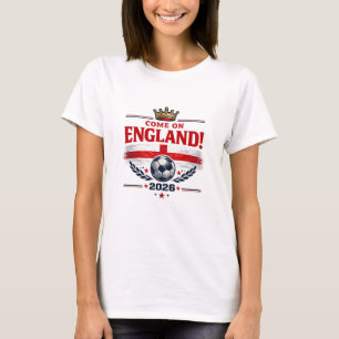 Camiseta Inglaterra Vamos Inglaterra 2026 Torcedor de Futeb