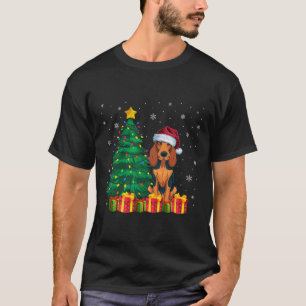 Camiseta Inglês Americano Monhound Santa Hat Xmas Lig