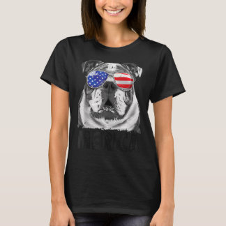 Camiseta Inglês Buldogue 4 de julho Merica Men Amer