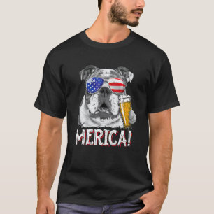 Camiseta Inglês Buldogue 4 de julho Merica Men Women Usa