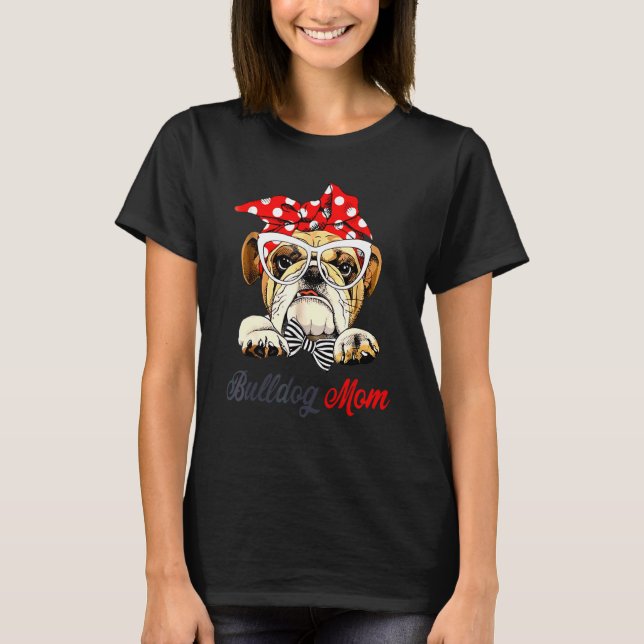 Camiseta Inglês Buldogue Adora Cachorro Bonito Mamão Mães M (Frente)