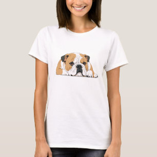 Camiseta Inglês Buldogue Adorable Cute Animal Dormindo Calm