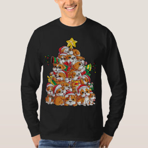 Camiseta Inglês Buldogue Árvore de Natal Papais noeis Xmas 