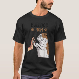 Camiseta Inglês Buldogue Mãe Bully Dog Mamãe Engraçada Mulh