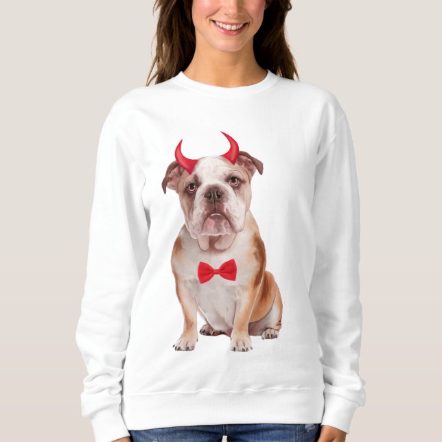 Camiseta Inglês Buldogue No Halloween (Frente)