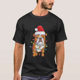 Camiseta Inglês BuldoPapais noeis Árvore de Natal Luzes Xma