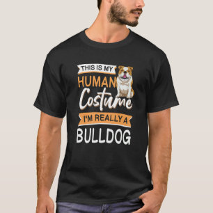 Camiseta Inglês Bulhdog Halloween Roupa para Crianças