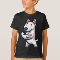 Inglês Bull Terrier I Love Mamãe Engraçado Dog Tat