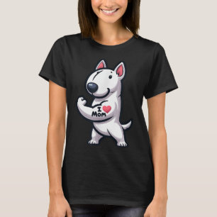 Camiseta Inglês Bull Terrier I Love Mamãe Engraçado Dog Tat