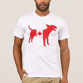 Camiseta Inglês bull terrier/T canadense da bandeira