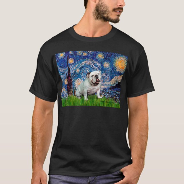 Camiseta Inglês Bulldog 8 - Starry Night (Frente)