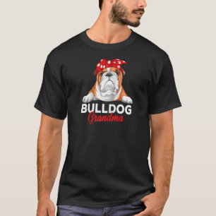 Camiseta Inglês Bulldog Avó Cachorro Proprietária Engra