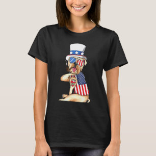 Camiseta Inglês Bulldog Merica 4 De Julho Americano Sungla