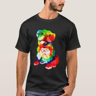 Camiseta Inglês Bulldog Psicodélico Art Hippie Dog Mãe