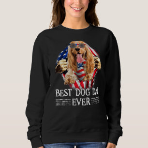 Camiseta Inglês Cocker Spaniel Pai American Flag 4º De Ju