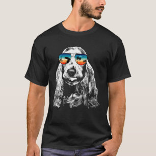 Camiseta Inglês Cocker Spaniel S Com Óculos De Sol R