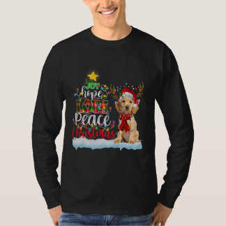 Camiseta Inglês Cocker Spaniel Santa Hat Luz de Natal