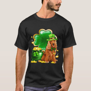 Camiseta Inglês Cocker Spaniel Shamrock Irish Santo Pat
