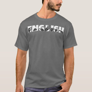 Camiseta INGLÊS - Design de Linguagem de Sinal ASL