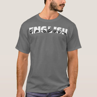 Camiseta INGLÊS - Design de Linguagem de Sinal ASL