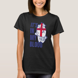 Camiseta Inglês Flag Heart Blood Veins Hand England