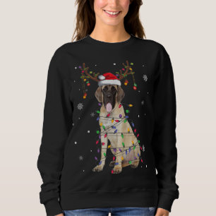 Camiseta Inglês Mastiff Christmas Reindean Light