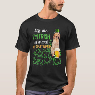Camiseta Inglês Setter me beija Eu sou Irlandês, Bebado o