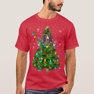 Camiseta Inglês Springer Spaniel Árvore de Natal Xmas Light