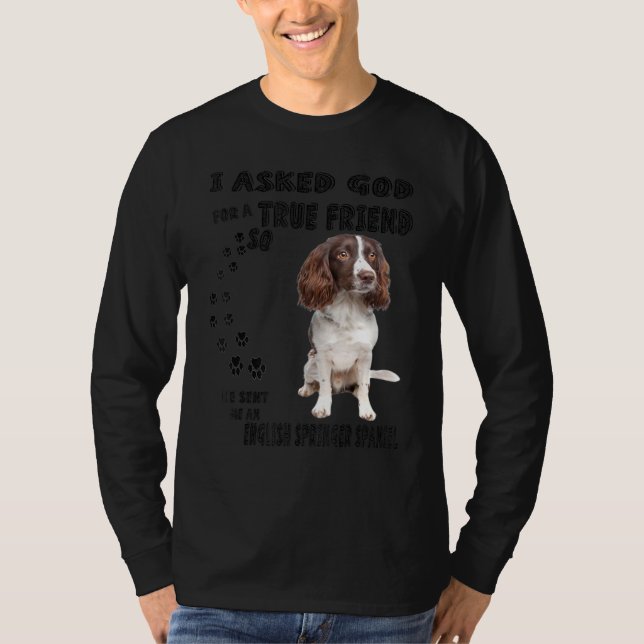 Camiseta Inglês Springer Spaniel Cita Mãe Pai, Caça (Frente)