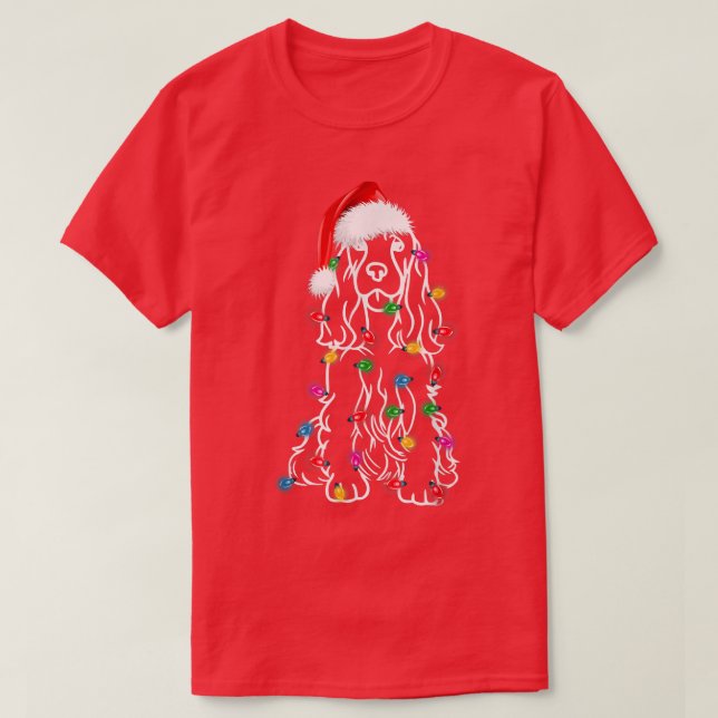 Camiseta Inglês Springer Spaniel Dog Tree Horas (Frente do Design)