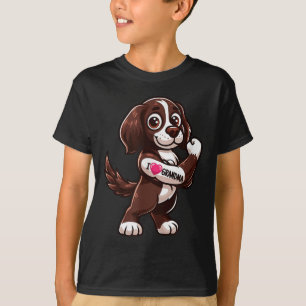 Camiseta Inglês Springer Spaniel Eu Amo Vovó Cão Engraçado