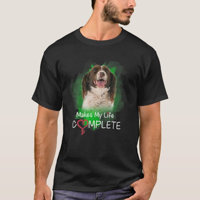 Camiseta Inglês Springer Spaniel Faz Minha Vida Completa - (Frente)