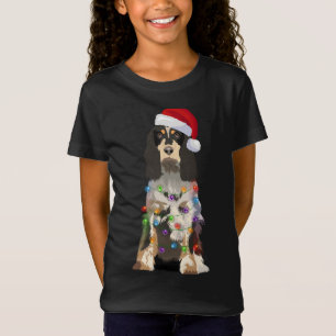 Camiseta Inglês Springer Spaniel Natal Luz Xmas Cão